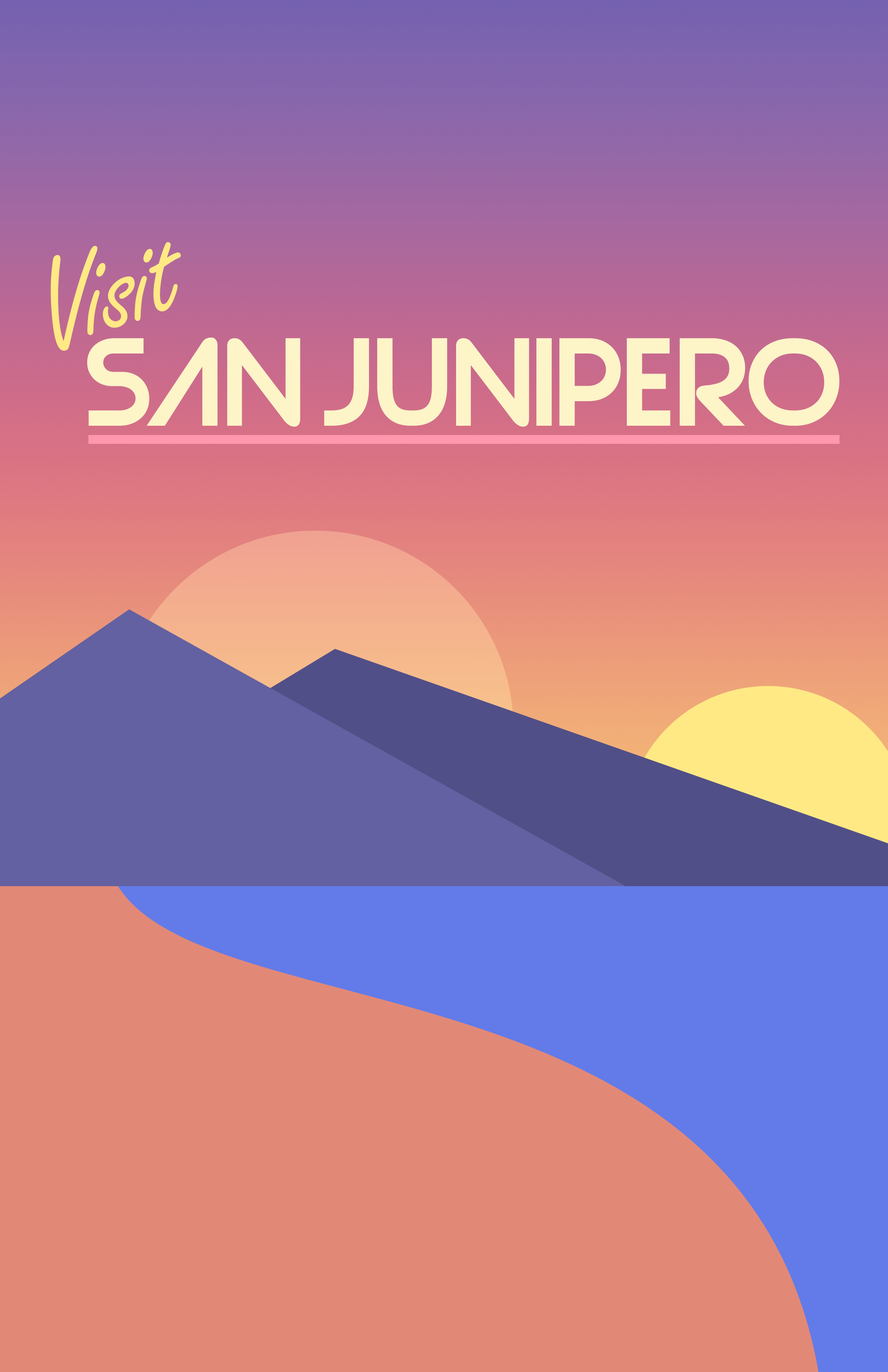 A poster for the ficticious city of San Junipero.