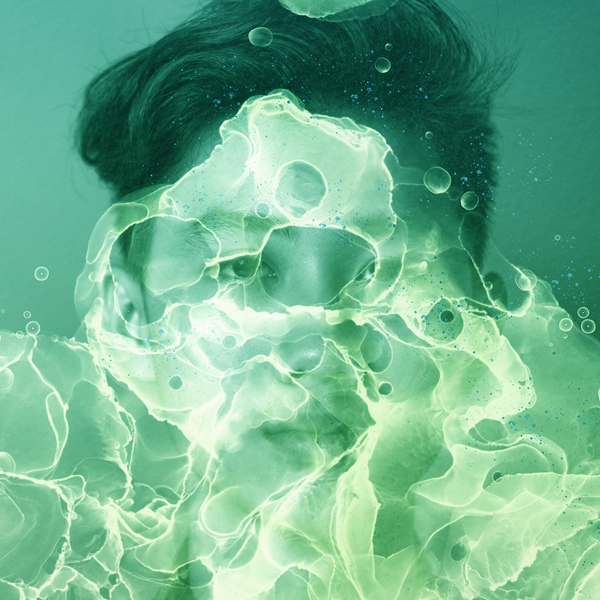 Drowning: A composite image of a male model and bubbles rising from the surface.