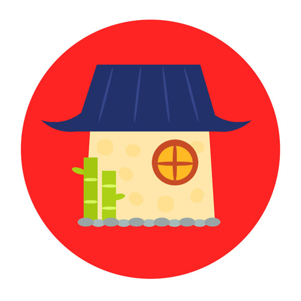 Japanese inspired flat icon